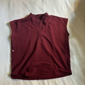 Figs burgundy rafaela top